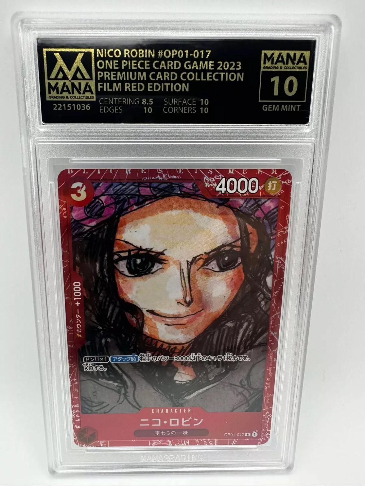 PSA 10 NICO ROBIN #OP01-017 FILM RED COLLECTION