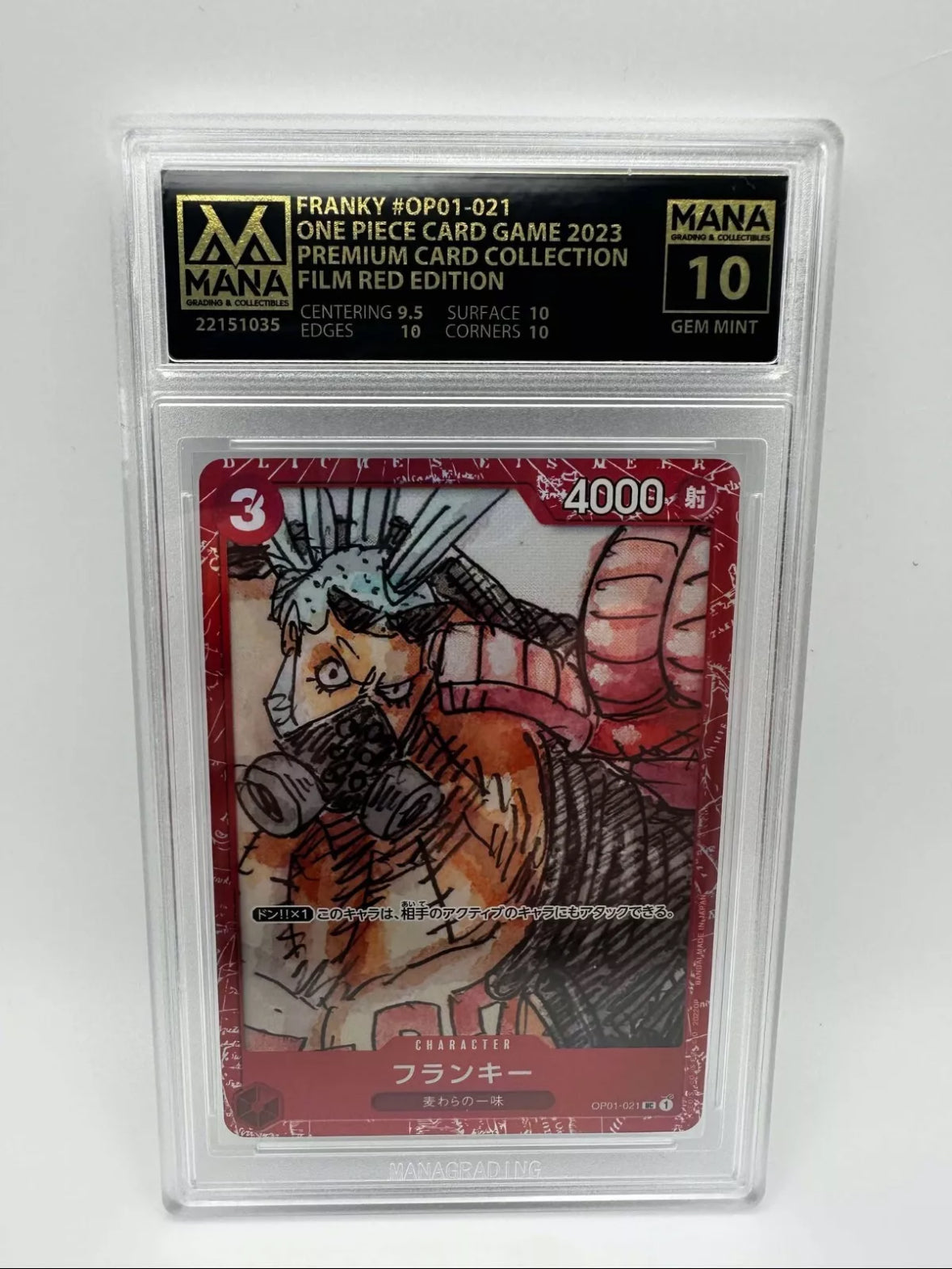 PSA 10 FRANKY #OP01-021 FILM RED COLLECTION