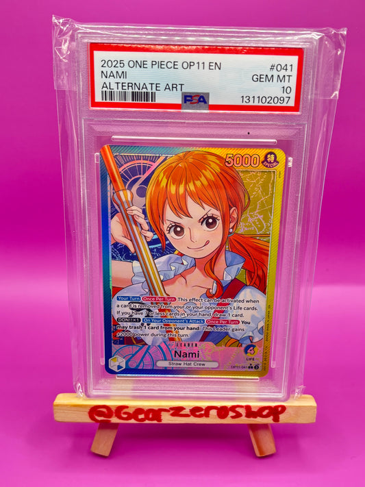 Nami (041)(Alternate Art) OP11-041 A Fist of Divine Speed